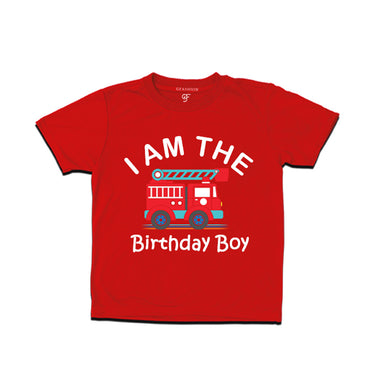 Fire Truck Theme T-shirt For Birthday Boy in Red Color available @ gfashion.jpg