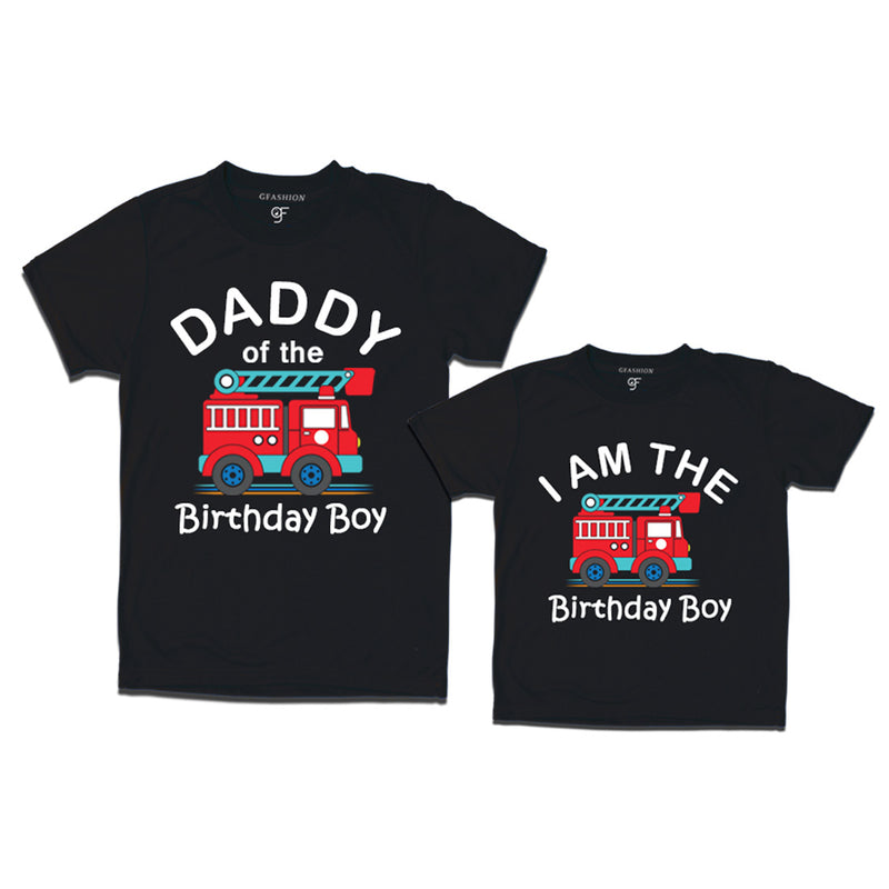 Fire Truck Theme T-shirts for Dad and Son in Black Color available @ gfashion.jpg