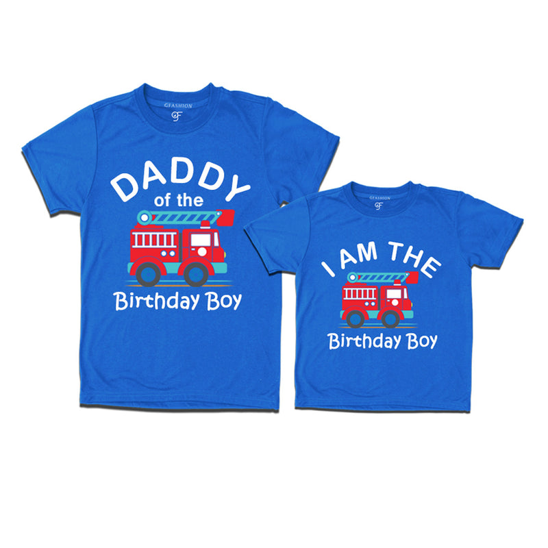 Fire Truck Theme T-shirts for Dad and Son in Blue Color available @ gfashion.jpg