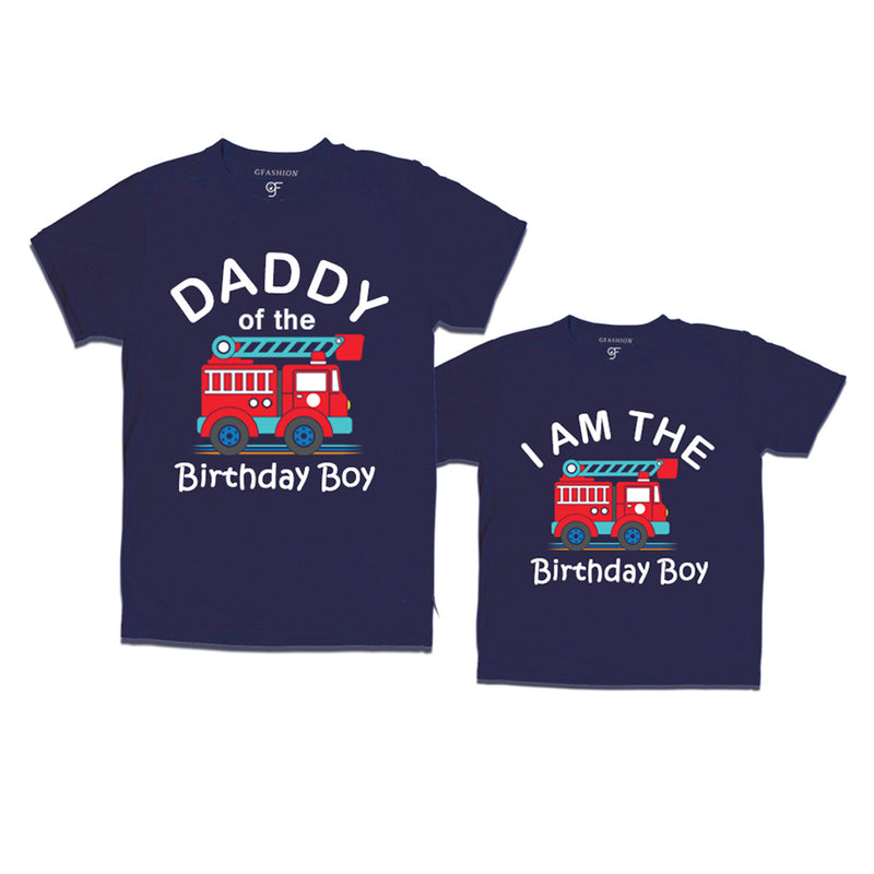Fire Truck Theme T-shirts for Dad and Son in Navy Color available @ gfashion.jpg