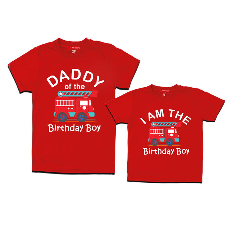 Fire Truck Theme T-shirts for Dad and Son in Red Color available @ gfashion.jpg