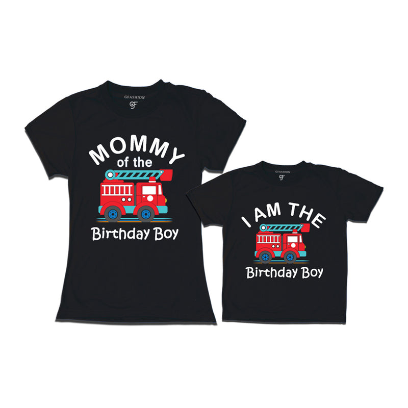 Fire Truck Theme T-shirts for Mom and Son in Black Color available @ gfashion.jpg