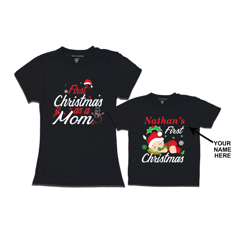 First Christmas T-shirts as a Mom and Baby in Black Color available @ gfashion.jpg