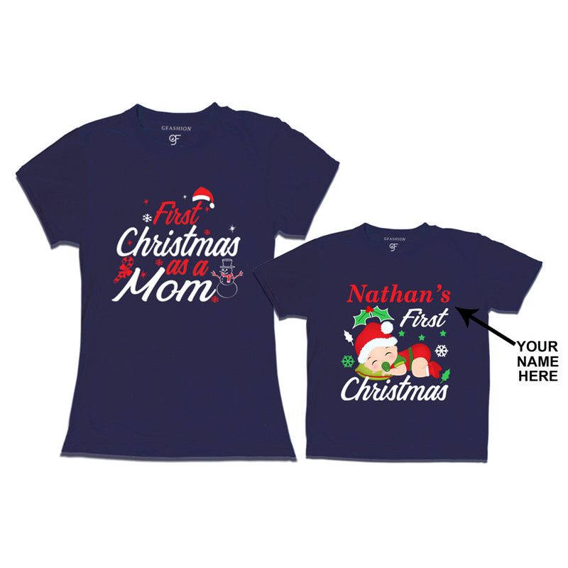 First Christmas T-shirts as a Mom and Baby in Navy Color available @ gfashion.jpg