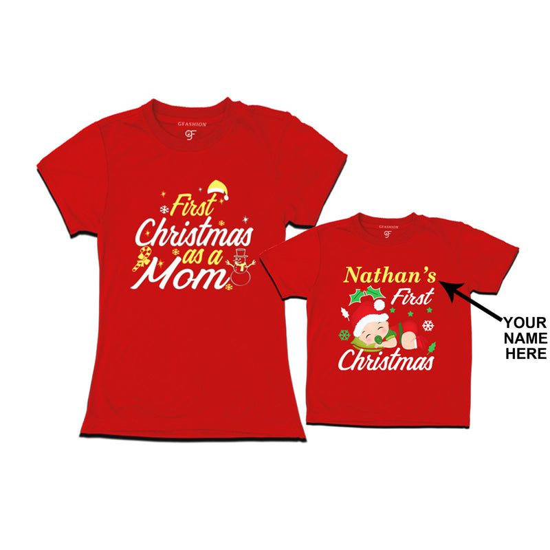 First Christmas T-shirts as a Mom and Baby in Red Color available @ gfashion.jpg