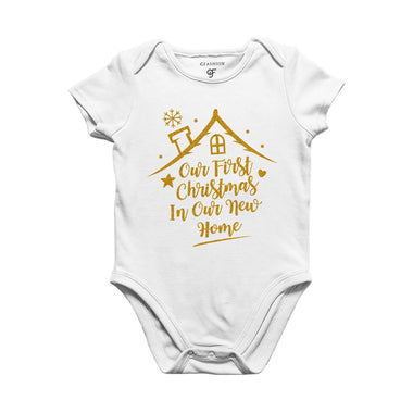 First Christmas in Our New Home-Baby Bodysuit or Rompers or Onesie in White Color available @ gfashion.jpg