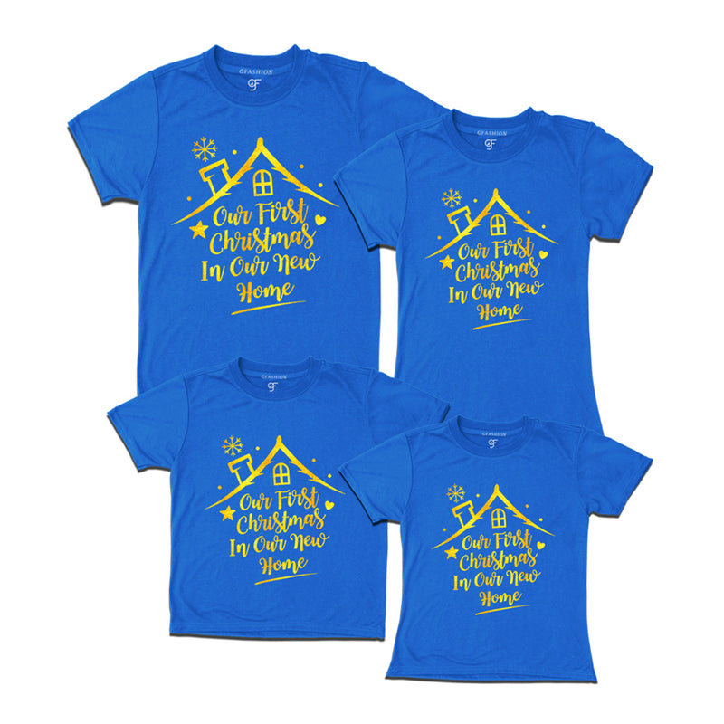 First Christmas in Our New Home  Family T-shirts in Blue Color available @ gfashion.jpg