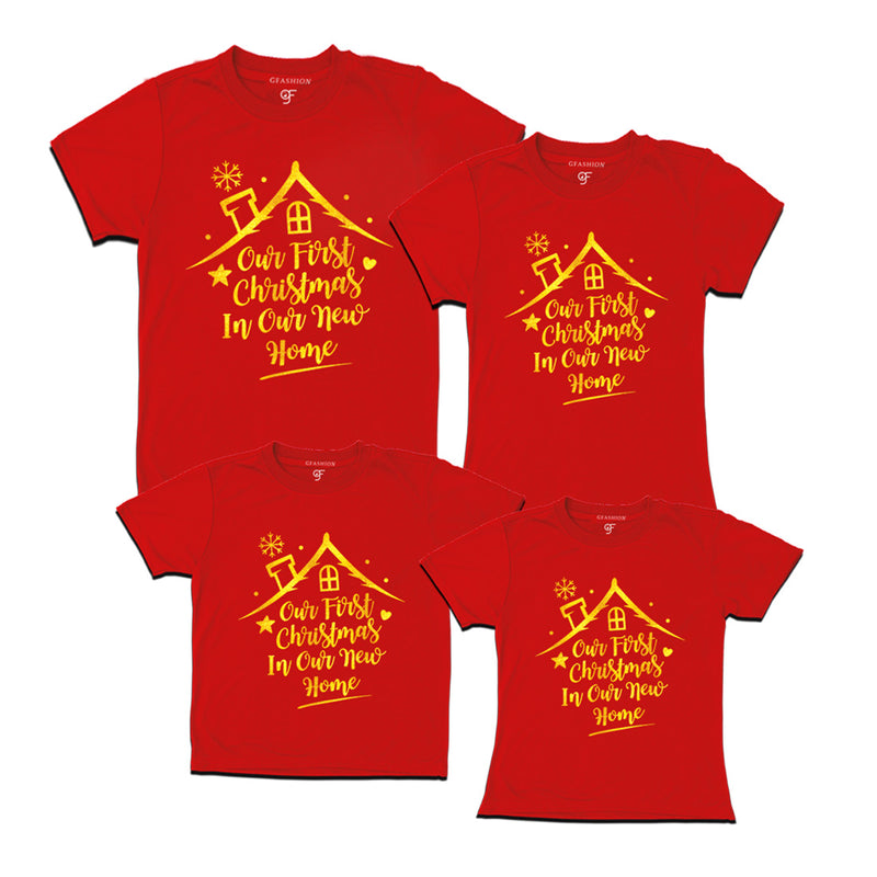 First Christmas in Our New Home  Family T-shirts in Red Color available @ gfashion.jpg