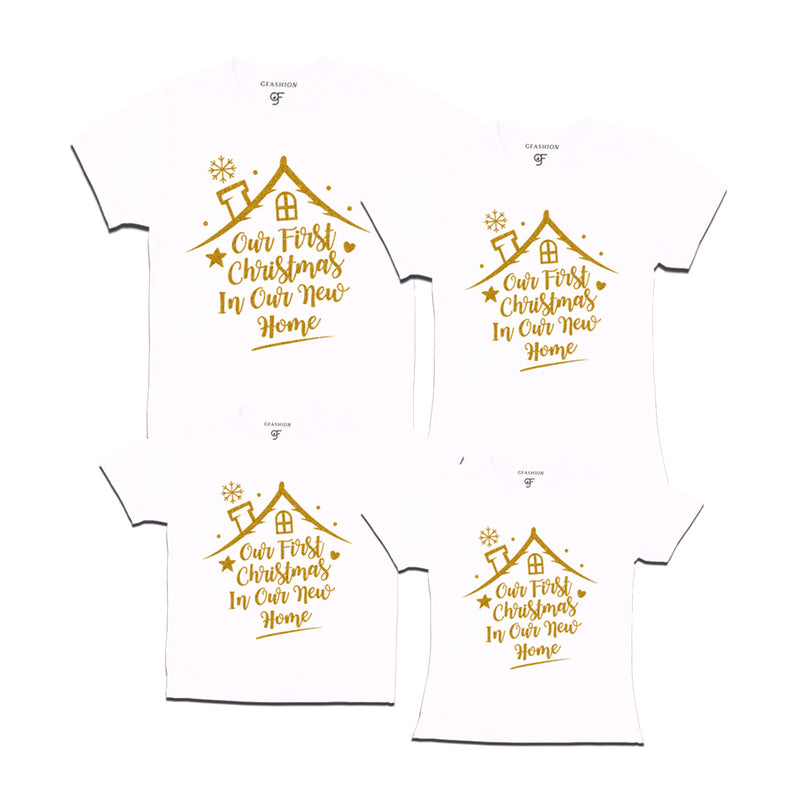 First Christmas in Our New Home  Family T-shirts in White Color available @ gfashion.jpg