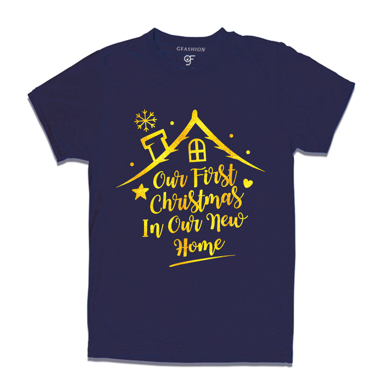 First Christmas in Our New Home  T-shirt in Navy Color available @ gfashion.jpg