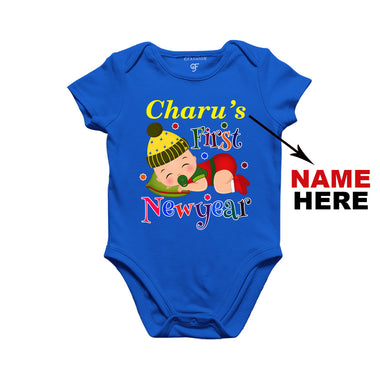 First New Year Baby Bodysuit or Rompers or Onesie-Name Customized in Blue Color available @ gfashion.jpg