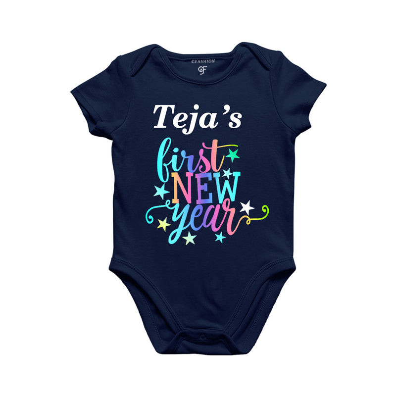First New Year Name customized Rompers or Bodysuit or onesie in Navy Color available @ gfashion.jpg