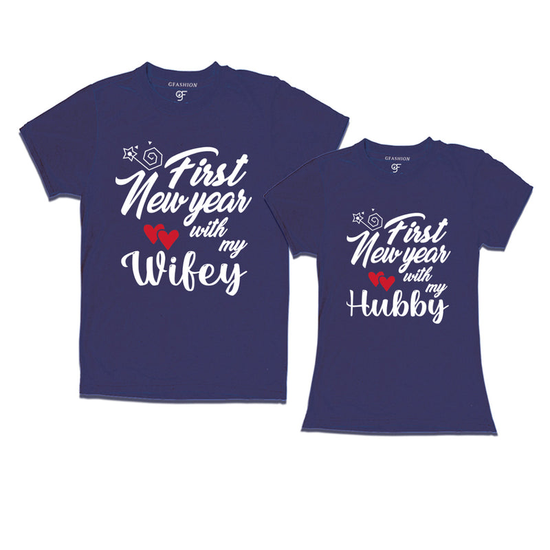 First New Year  with My Hubby and Wifey T-shirts in Navy Color avilable @ gfashion.jpg