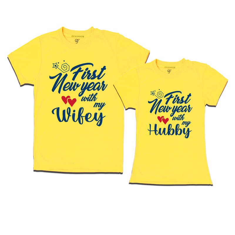 First New Year  with My Hubby and Wifey T-shirts in Yellow Color avilable @ gfashion.jpg
