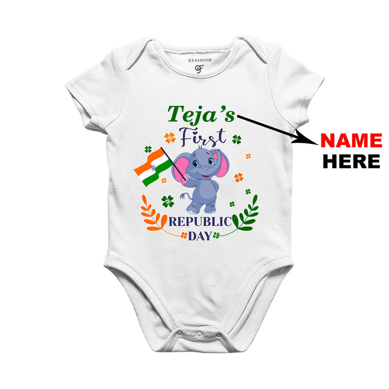 First Republic Day Baby Rompers-Name Customized in White Color available @ gfashion.jpg
