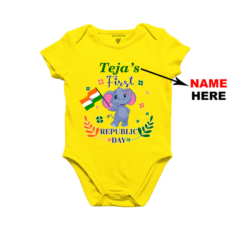 First Republic Day Baby Rompers-Name Customized in Yellow Color available @ gfashion.jpg