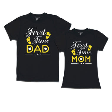 First Time Dad-First Time Mom T-Shirts in Black Color available @ gfashion.jpg
