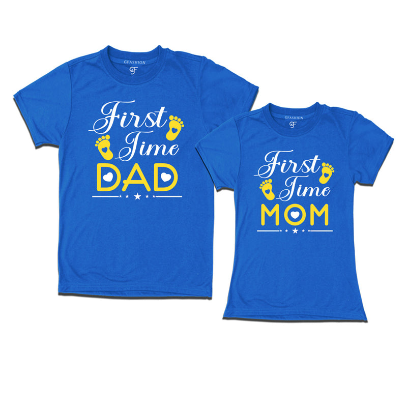 First Time Dad-First Time Mom T-Shirts in Blue Color available @ gfashion.jpg