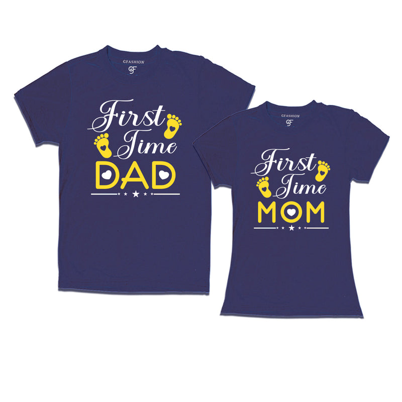 First Time Dad-First Time Mom T-Shirts in Navy Color available @ gfashion.jpg