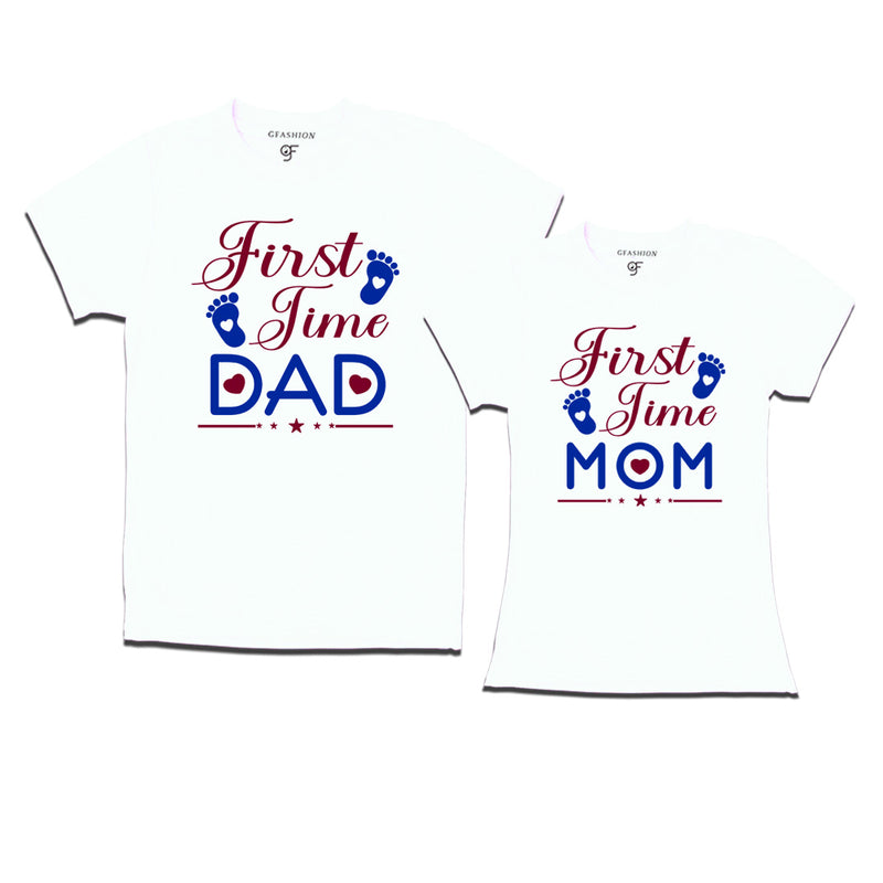 First Time Dad-First Time Mom T-Shirts in White Color available @ gfashion.jpg