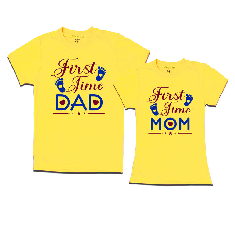 First Time Dad-First Time Mom T-Shirts in Yellow Color available @ gfashion.jpg