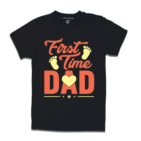 First Time Dad T-Shirts-Black-gfashion
