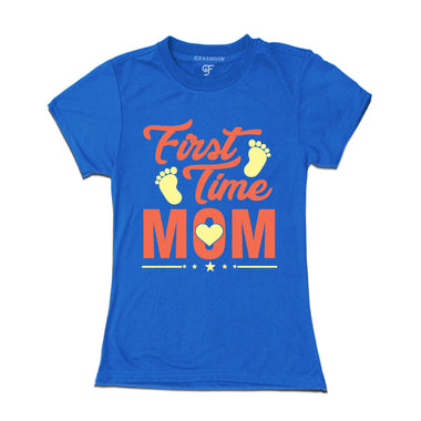 First Time Mom Maternity T-Shirts-Blue-gfashion