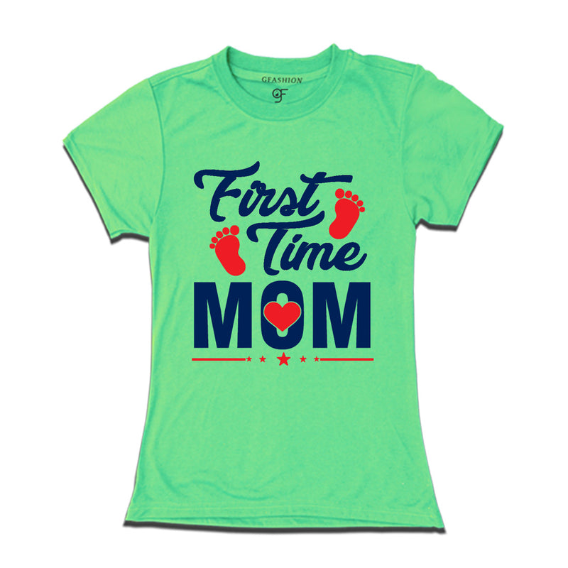 First Time Mom Maternity T-Shirts-Pista Green-gfashion