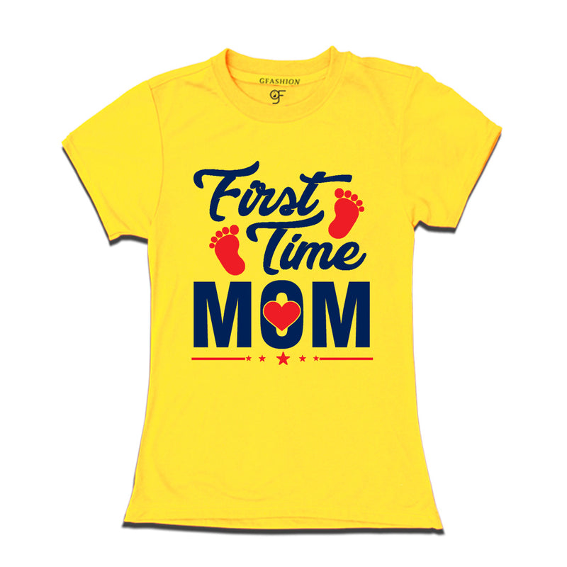 First Time Mom Maternity T-Shirts-Yellow-gfashion
