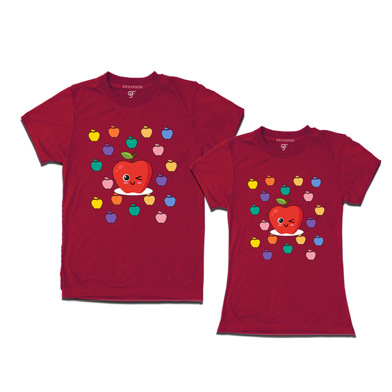 Funny Couples T-shirts in Maroon Color available @ gfashion.jpg