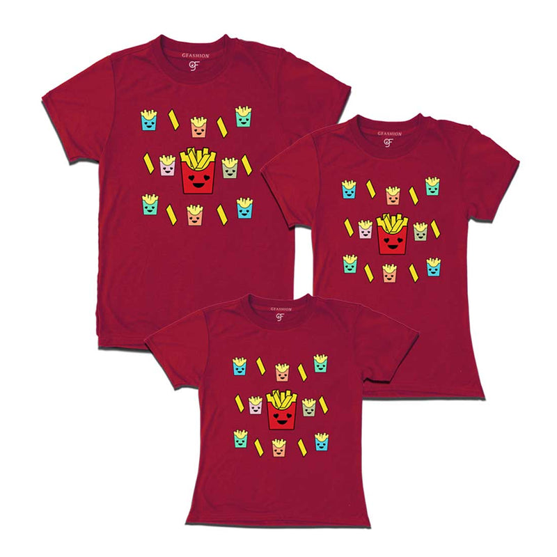 Funny Family T-shirts for Dad Mom and Daughter in Maroon Color available @ gfashion.jpg