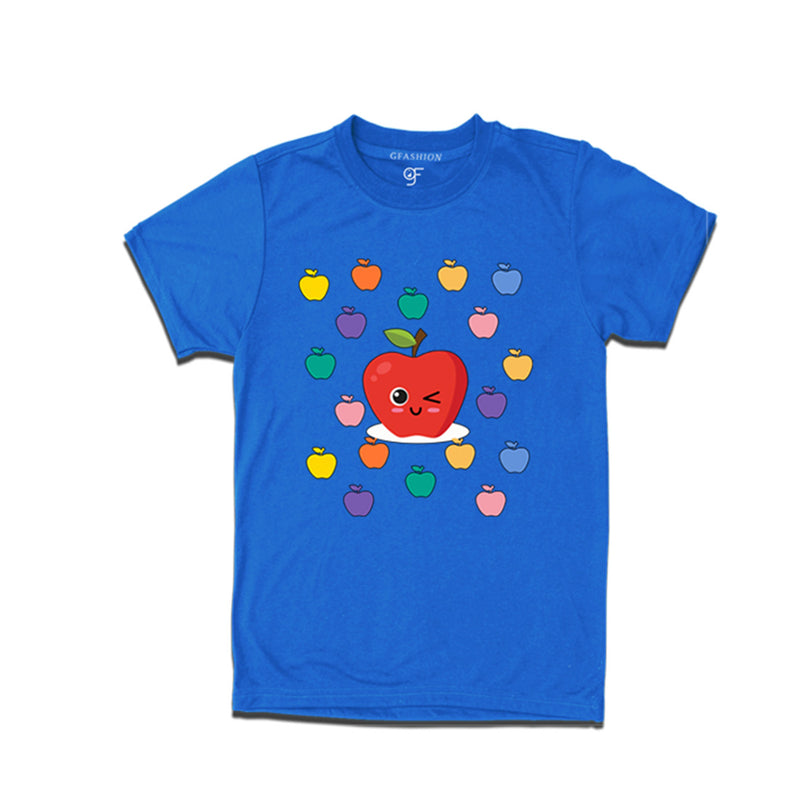 Funny apple T-shirt in Blue Color available @ gfashion.jpg