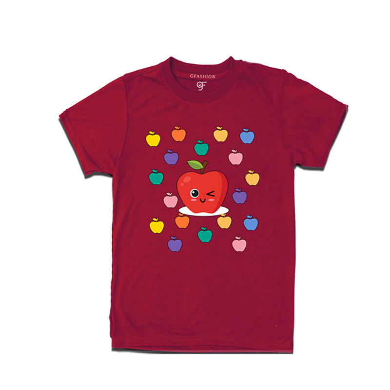 Funny apple T-shirt in Maroon Color available @ gfashion.jpg