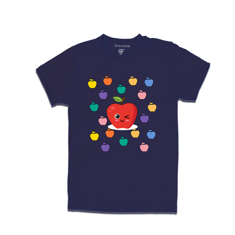 Funny apple T-shirt in Navy Color available @ gfashion.jpg