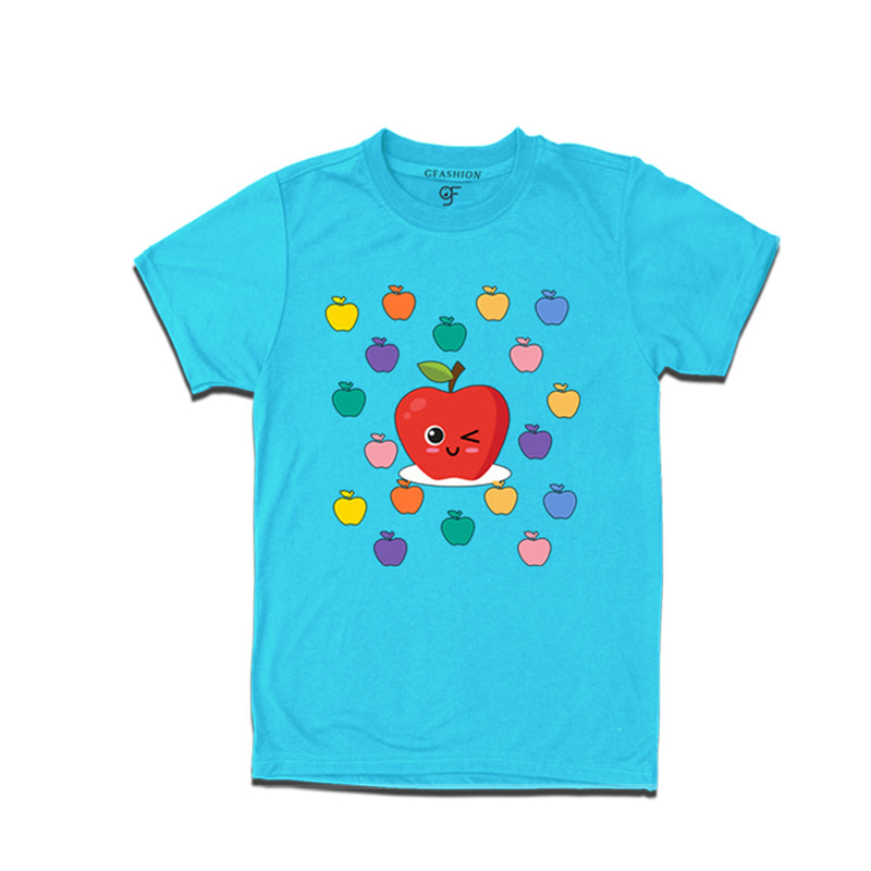 Funny apple T-shirt in Sky Blue Color available @ gfashion.jpg