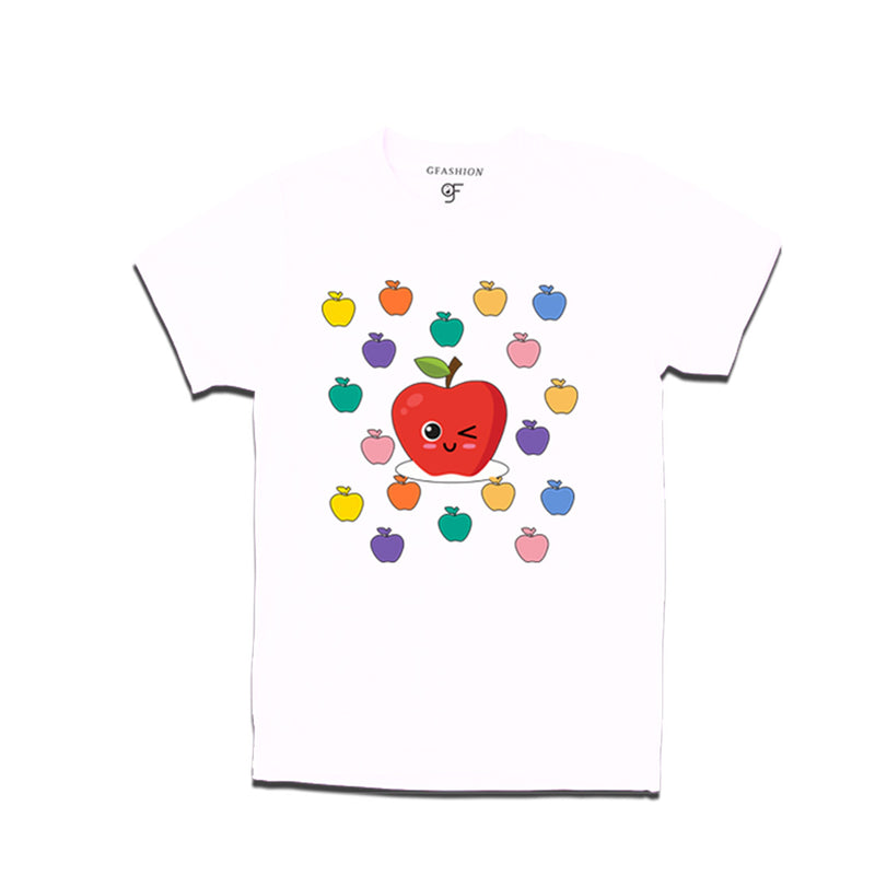 Funny apple T-shirt in White Color available @ gfashion.jpg