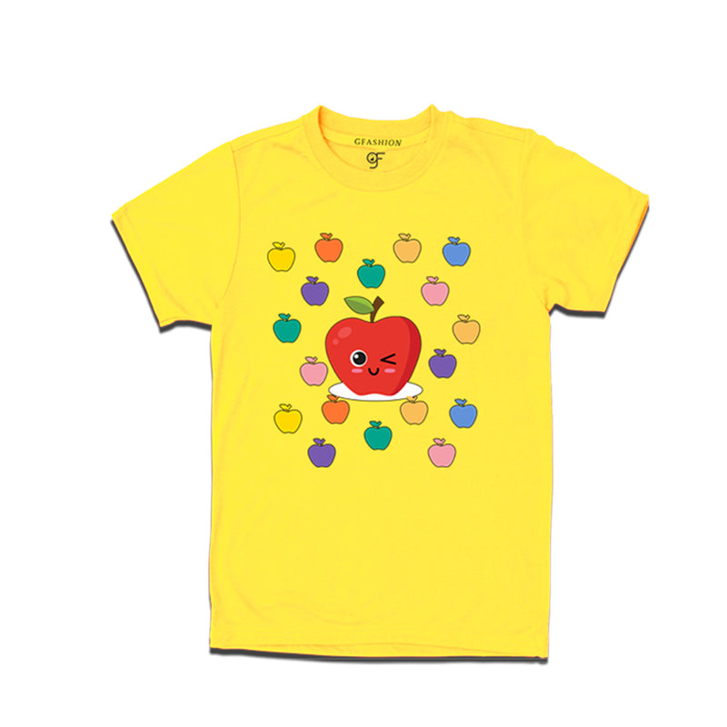 Funny apple T-shirt in Yellow Color available @ gfashion.jpg