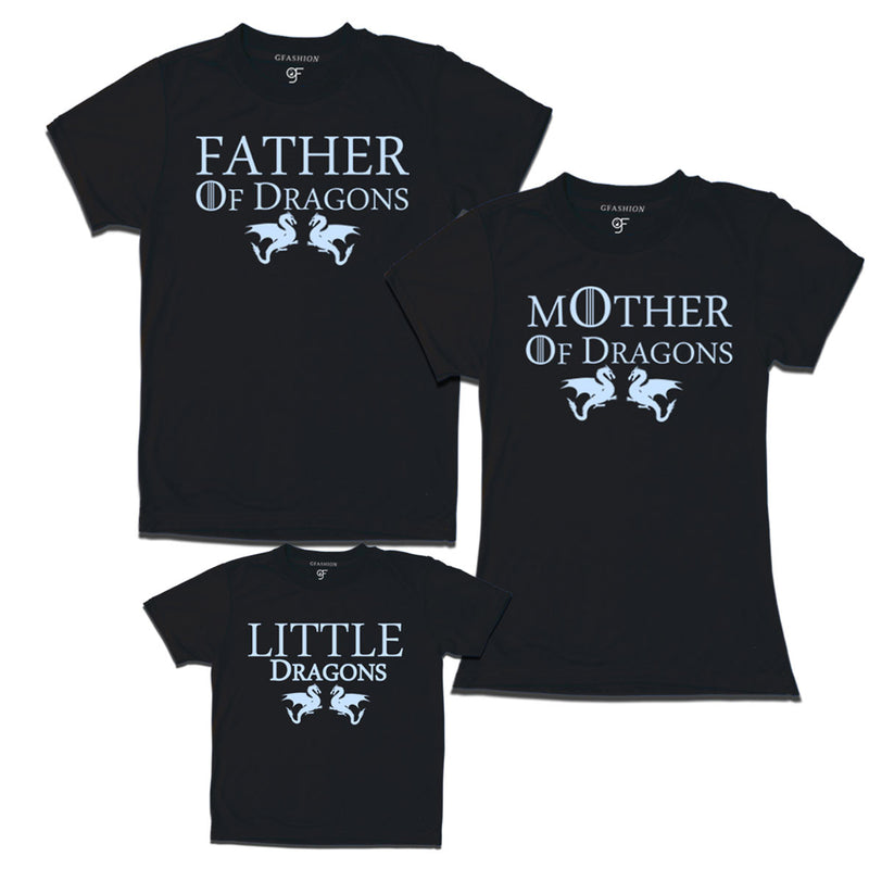 Matching family t-shirt with dragons of mam dad and kid