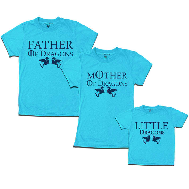 dragons family t-shirt for father mother and daughter