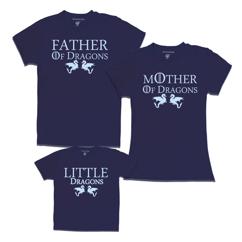 Stylish dragons t-shirt for dad mom and girl