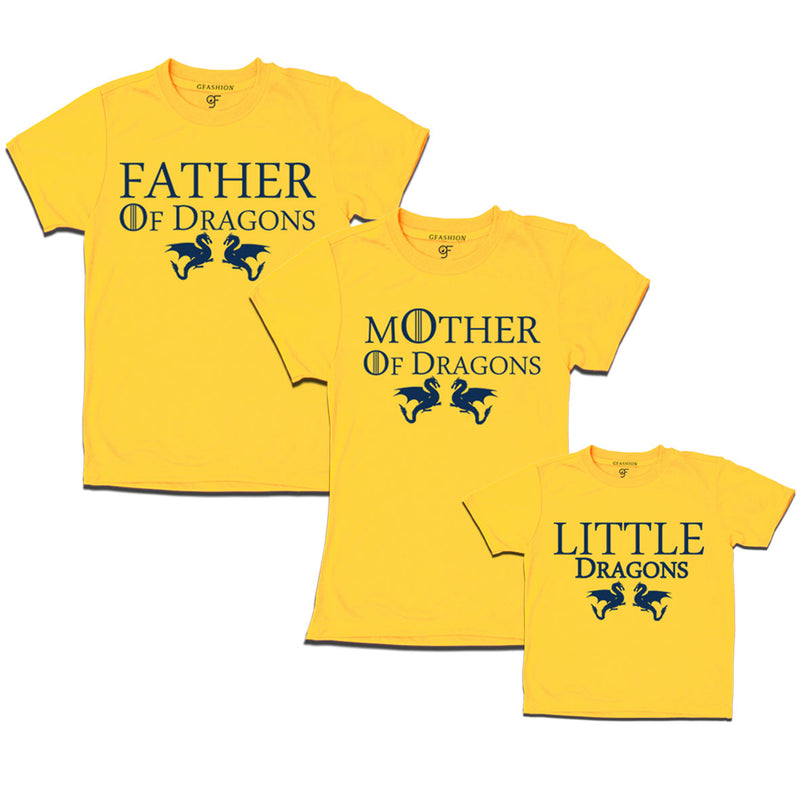 matching Christmas family t-shirt with dragons mother father and kids