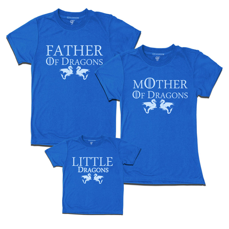 Matching t-shirt for dragons family for set of 3 dad mom and girl 
