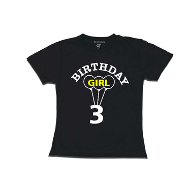 Girl 3rd Birthday T-shirt-Black-gfashion