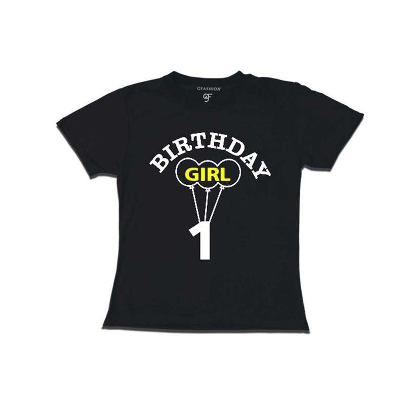 Girl First Birthday T-shirt-Black-gfashion 