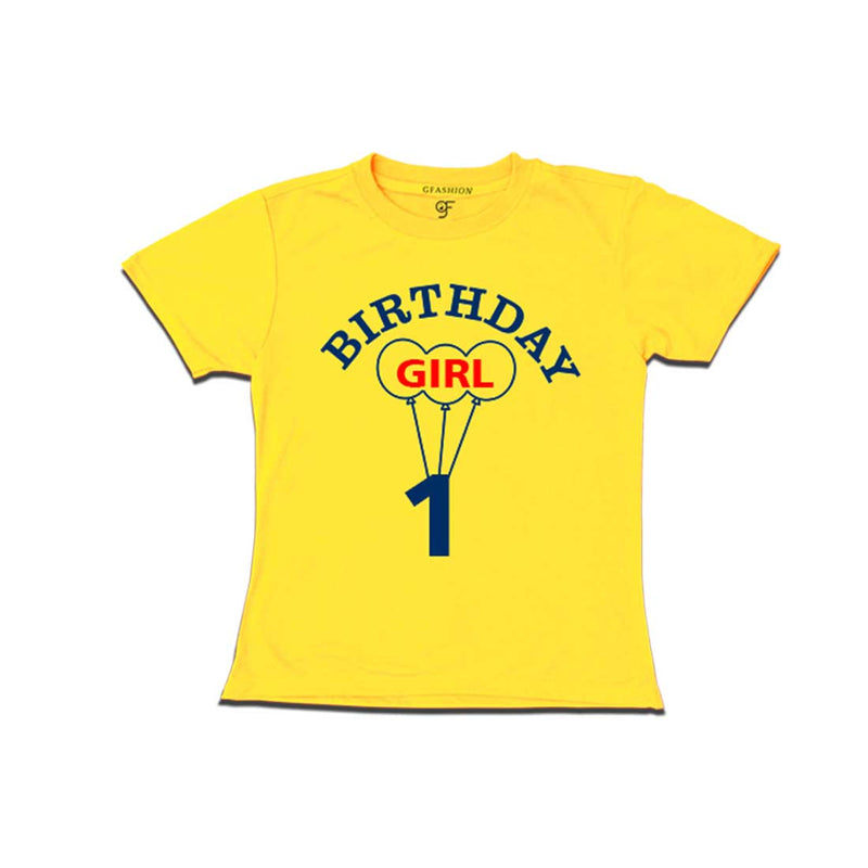 Girl First Birthday T-shirt-Yellow-gfashion 