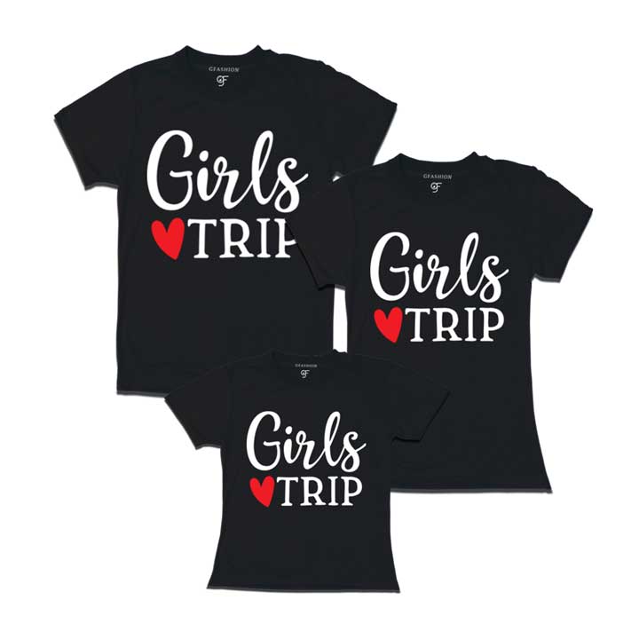 Girls Trip Dad Mom Daughter T-shirts-black-gfashion