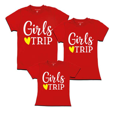 Girls Trip Dad Mom Daughter T-shirts-red-gfashion