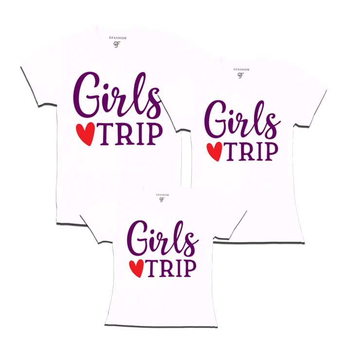 Girls Trip Dad Mom Daughter T-shirts-white-gfashion