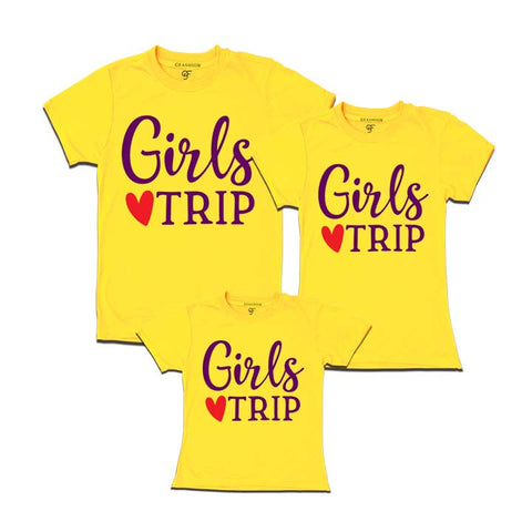 Girls Trip Dad Mom Daughter T-shirts-yellow-gfashion