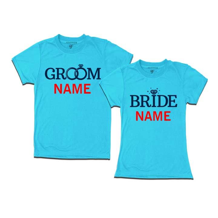 Groom and bride customize t shirts  for pre wedding shoot